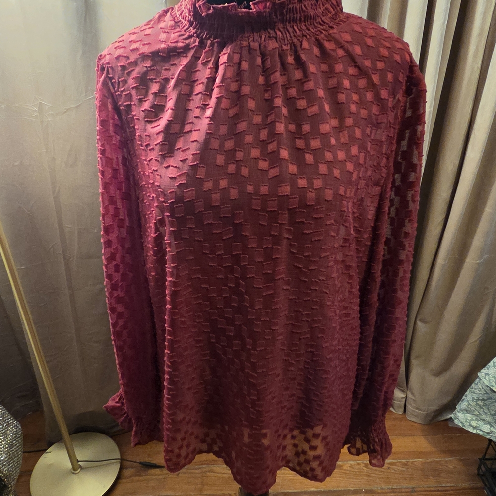 Everleigh Deep Red Textured Top